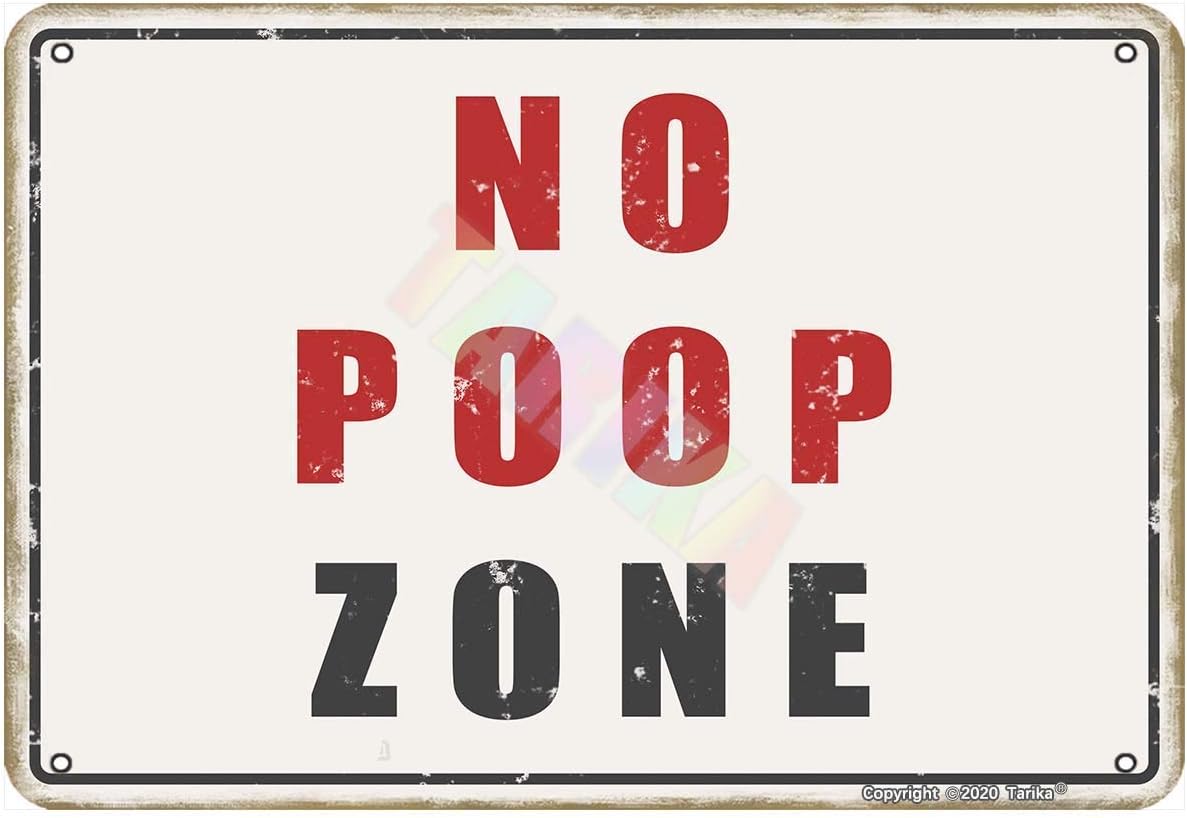 Farming Zone - No Poop Zone Metal Sign Vintage