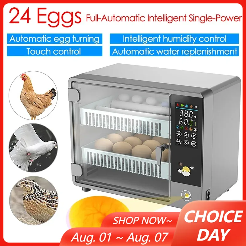 Quail Egg Incubator - 24 Eggs Incubator Fully Automatic Turning