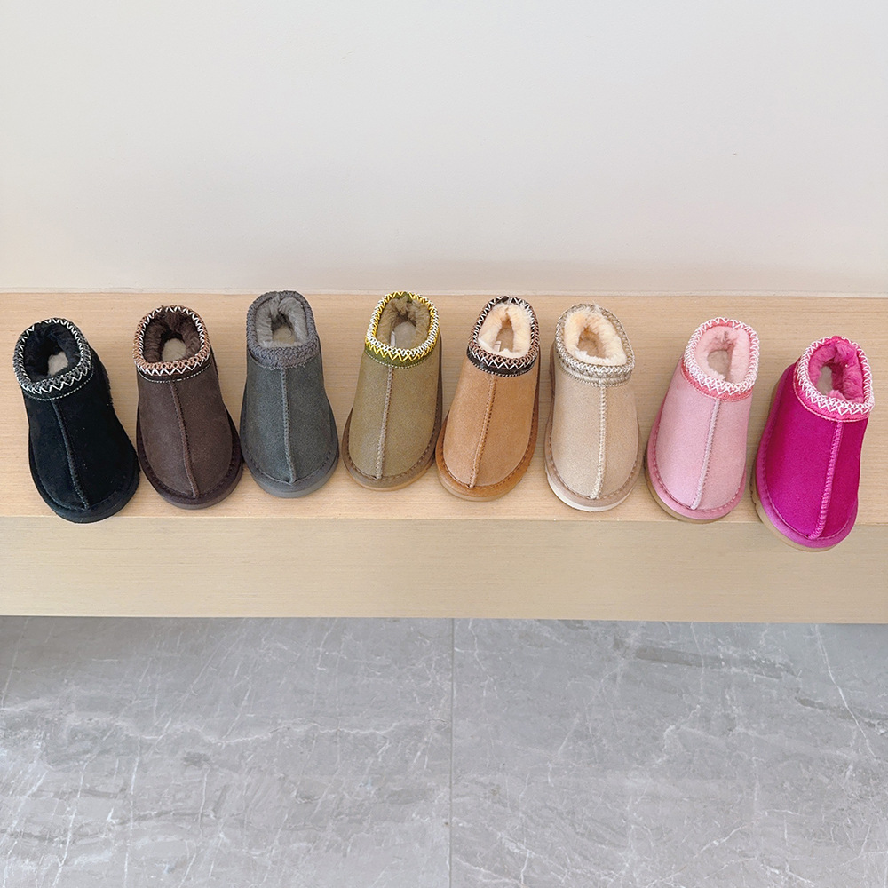 Cow Mat Rubber - Children Genuine Cow Leather Snow Boots