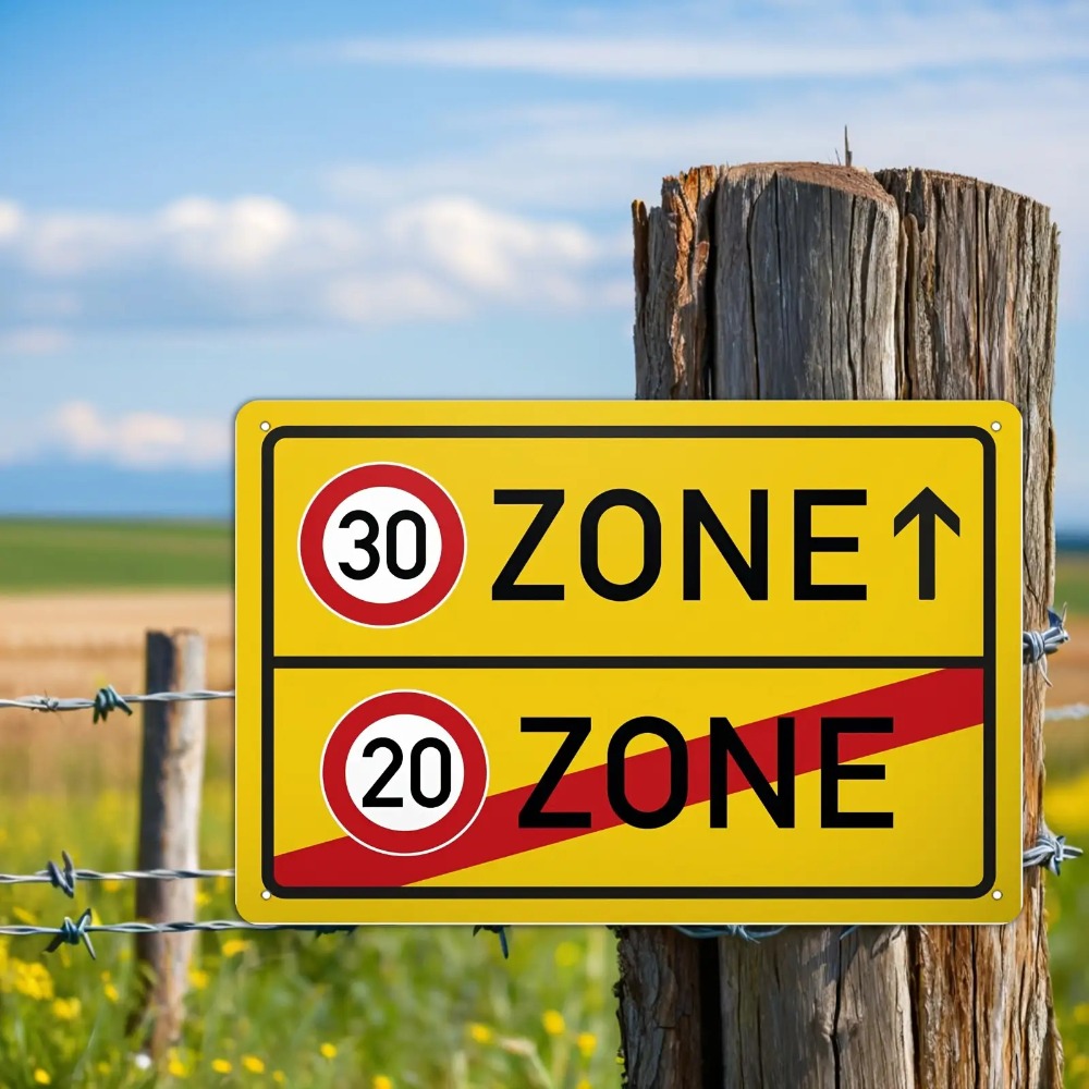 Farming Zone - Tin Sign - 30 20 Speed
