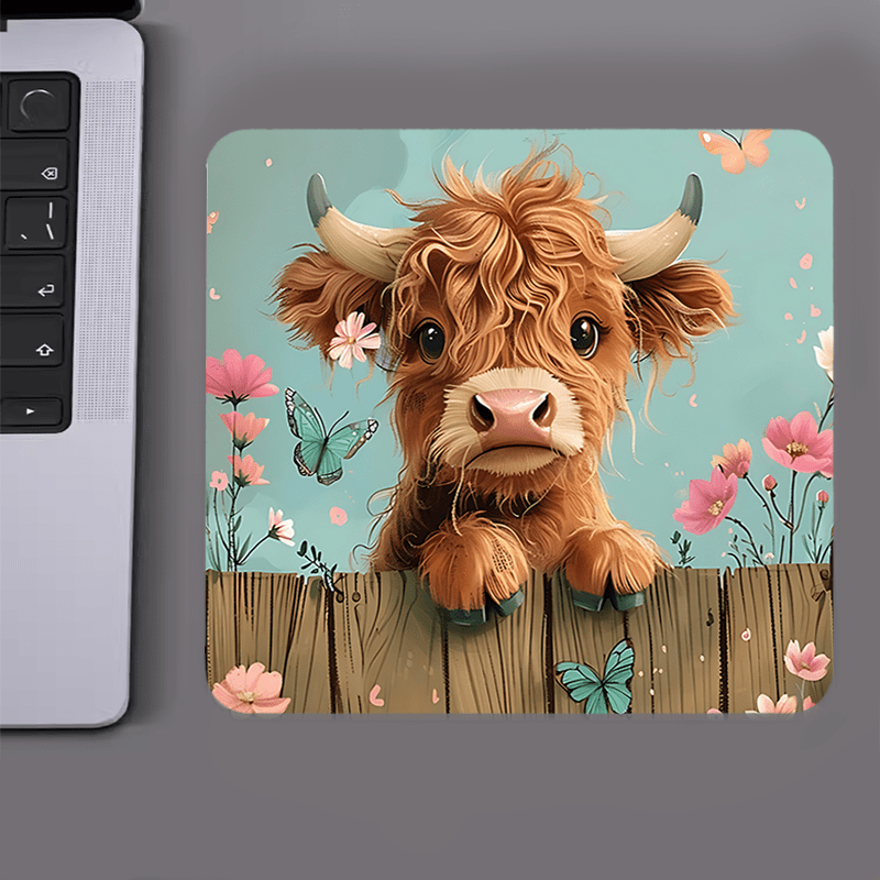 Cow Mat Rubber - Brand Cute Highland Cow Mouse Pad