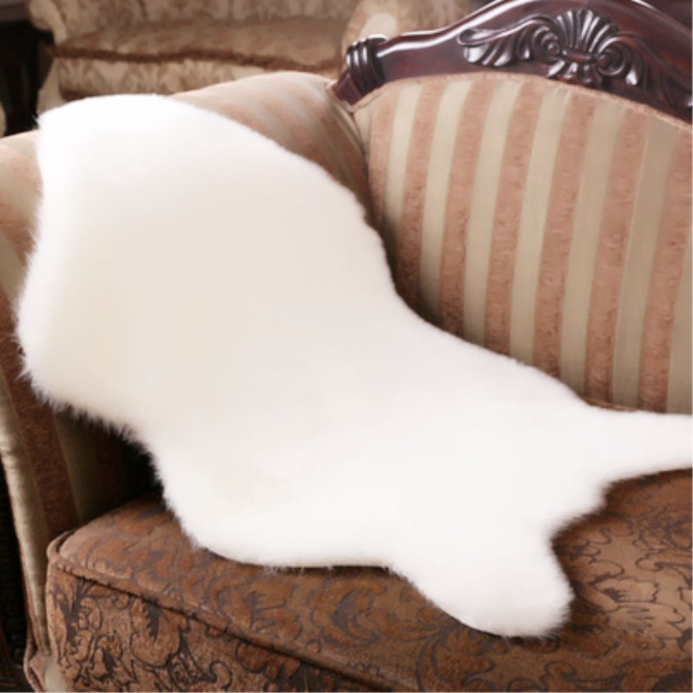Cow Mat Rubber - 40x60cm Carpet Plush Soft Sheepskin Bedroom