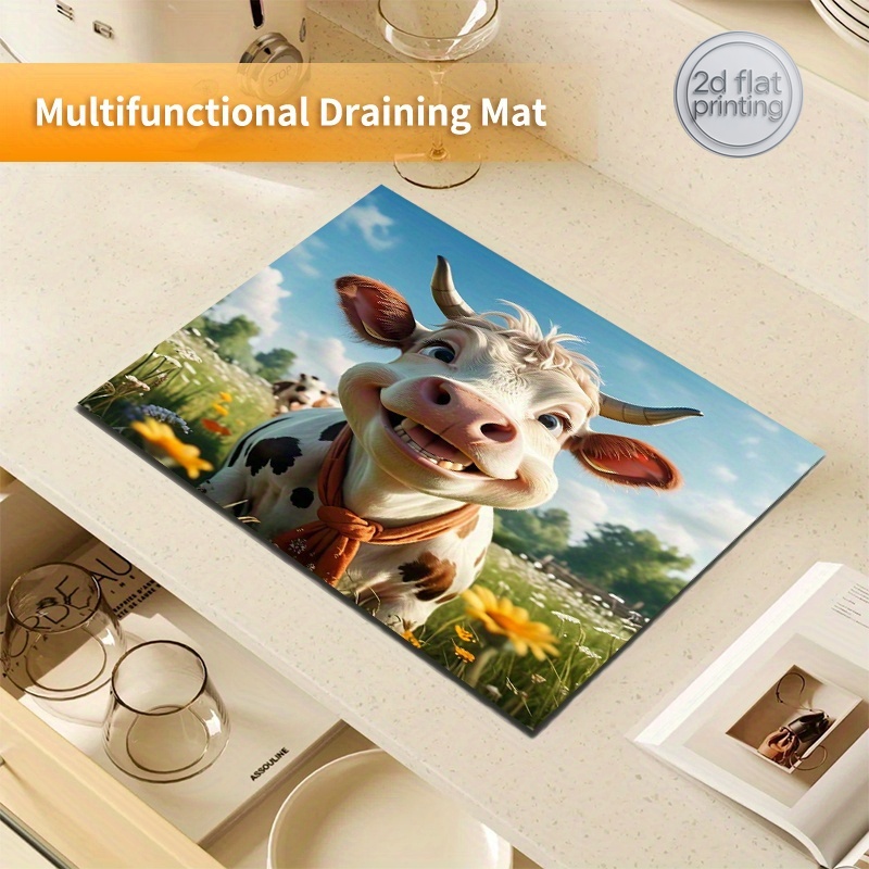 Cow Mat Rubber - 2D Flat Printing 1pc Cow Print