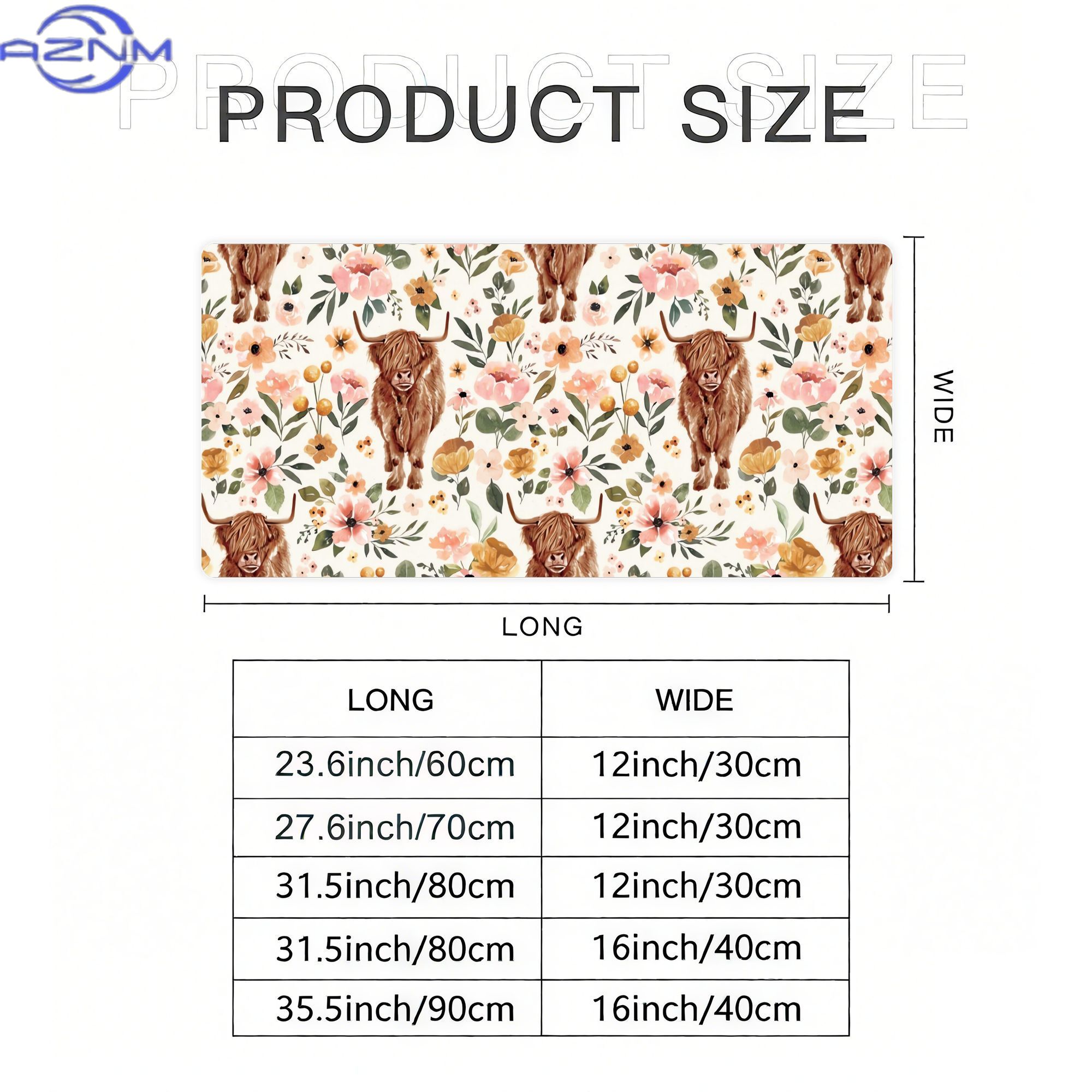Highland Cow Boho Floral Aesth - Cow Mat Rubber ulasan dan harga