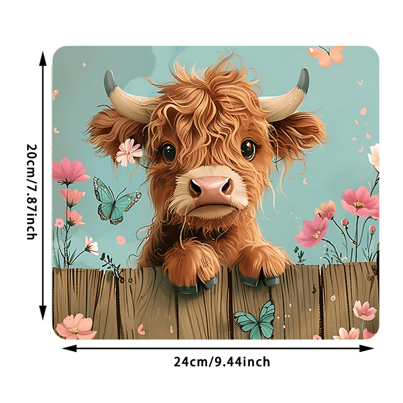 Brand Cute Highland Cow Mouse  - Cow Mat Rubber ulasan dan harga