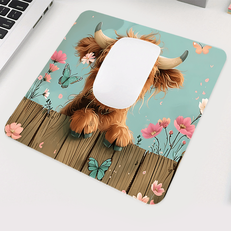 Brand Cute Highland Cow Mouse  - Cow Mat Rubber ulasan dan harga