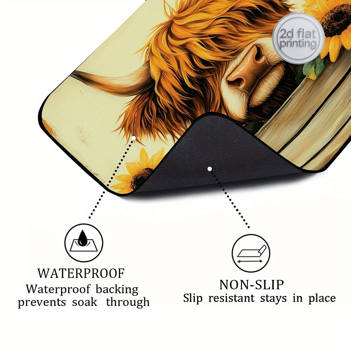 1pc Decorative Dish Drying Mat - Cow Mat Rubber ulasan dan harga