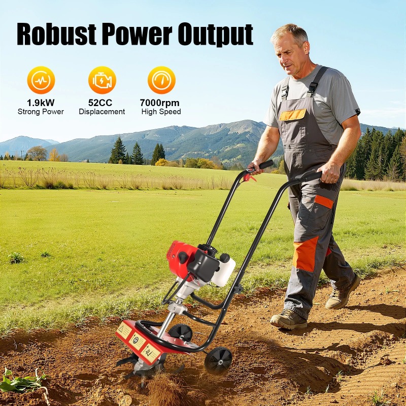 Tiller,52CC 2 Stroke Garden Cu - Soil Tilling Cultivator ulasan dan harga