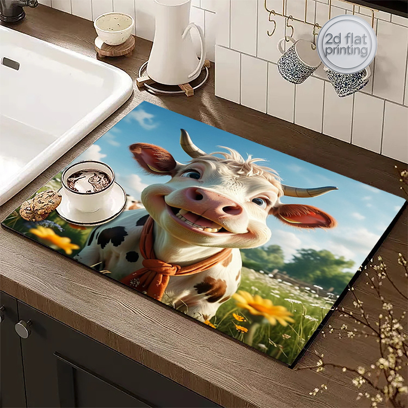 2D Flat Printing 1pc Cow Print - Cow Mat Rubber ulasan dan harga