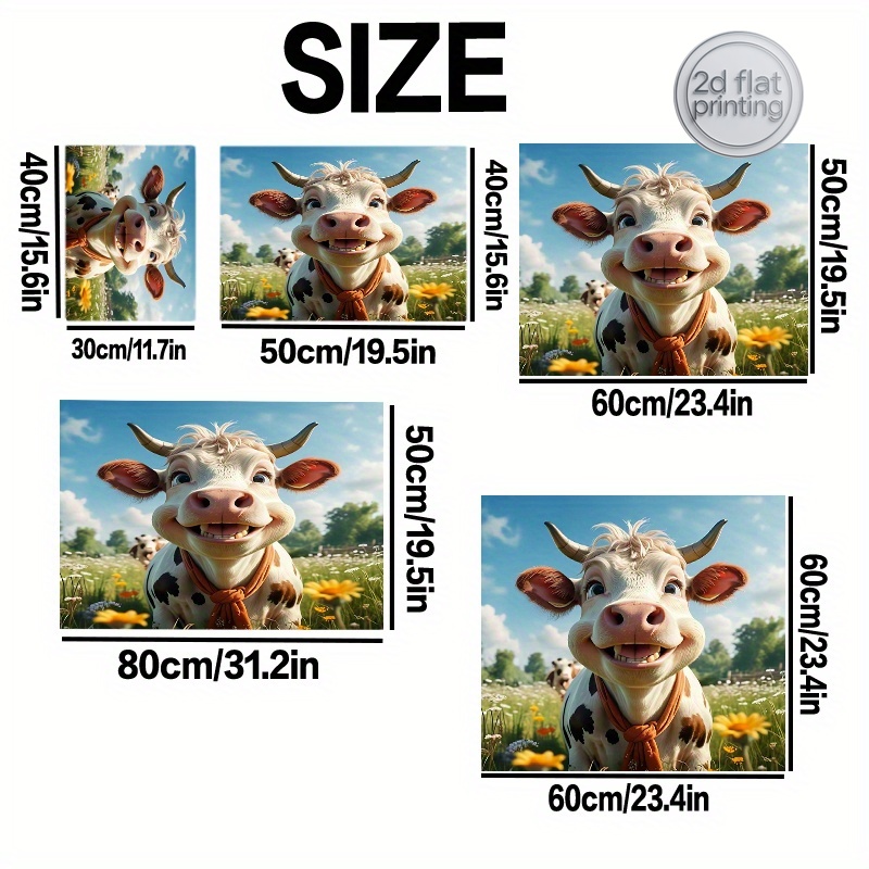 2D Flat Printing 1pc Cow Print - Cow Mat Rubber ulasan dan harga